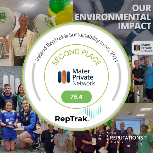 Mater Private Network Ranked 2nd Most Sustainable Organisation in Ireland - RepTrak 2024